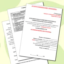 Шаблон дополнительной общеобразовательной программы