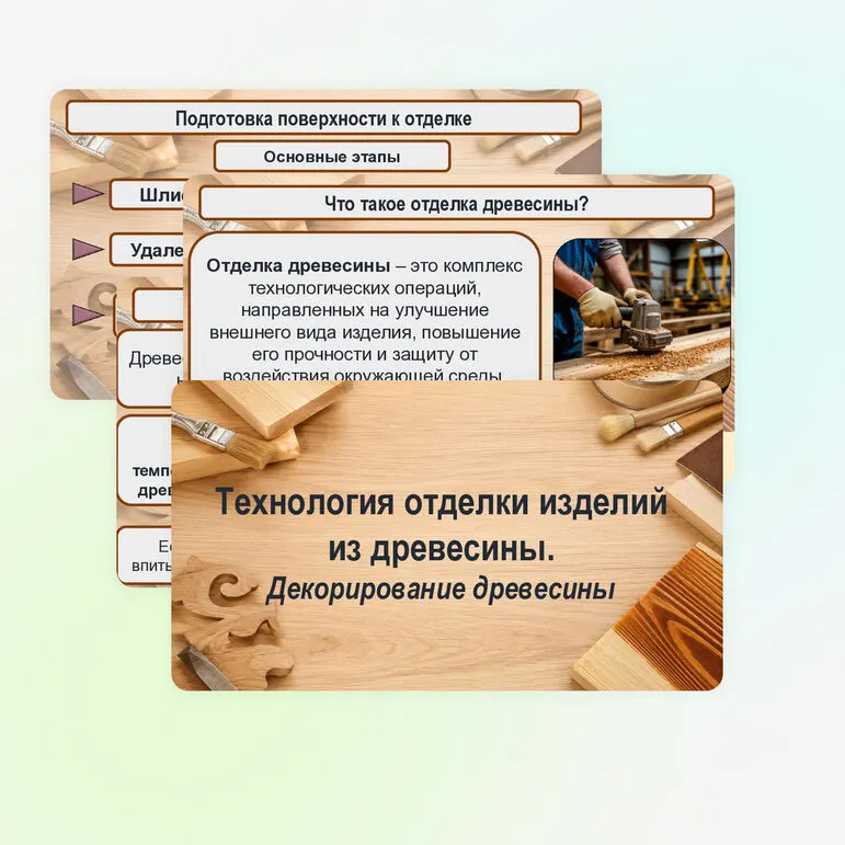 Презентация «Технология отделки изделий из древесины. Декорирование древесины»