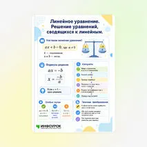 Памятка «Линейное уравнение. Решение уравнений, сводящихся к линейным»