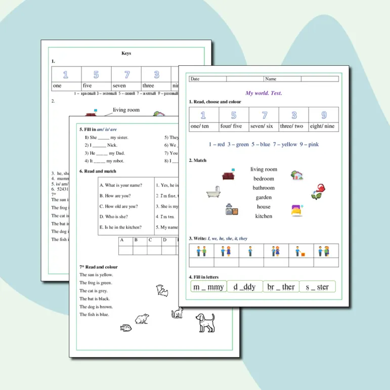Контрольная работа по английскому языку по теме «Мир моего 