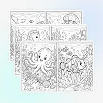 Всемирный день моря | Раскраски «Морские обитатели» для детей | 20 раскрасок А5 | Море, океан, морские животные