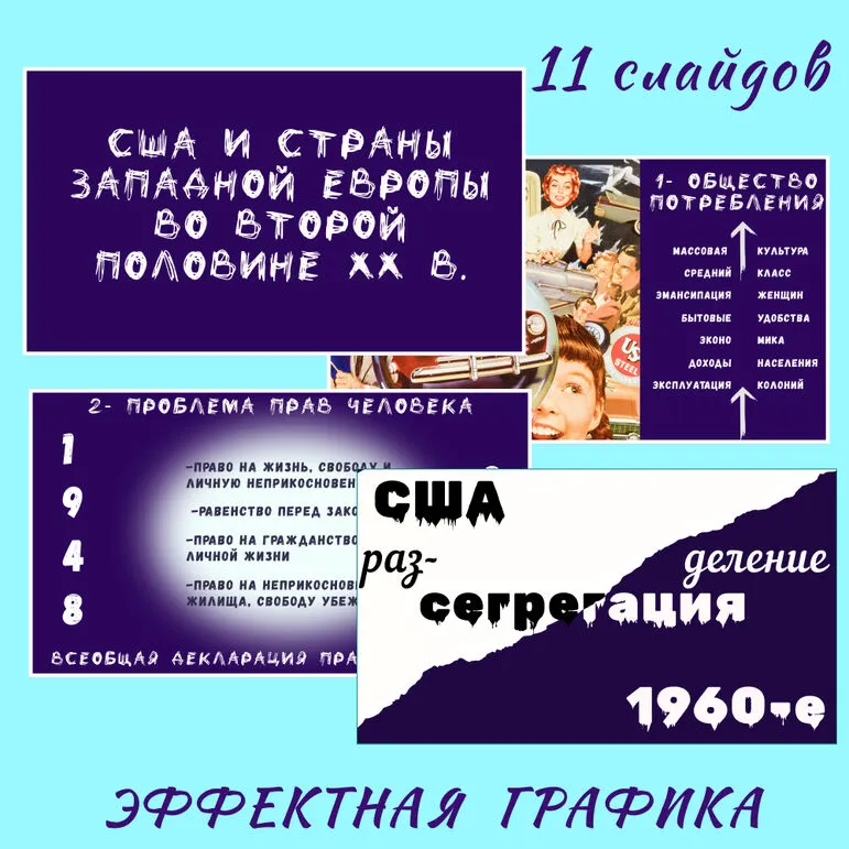 Презентация по всеобщей истории. 1945 год — начало XXI века. Базовый уровень: 11 класс «США и страны Западной Европы во второй половине XX в.» УМК Мединский В.Р. Чубарьян А.О.