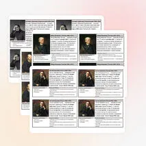 Карточки - вклейки биографий писателей и поэтов по литературному чтению начальной школы.