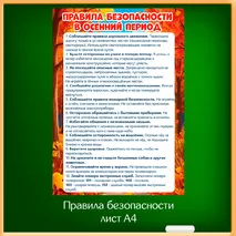 Набор «Осенние каникулы» для оформления класса к окончанию четверти (флажки, облачка, вклейки в дневник, правила безопасности).