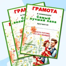 Грамоты по номинациям ко Дню отца.