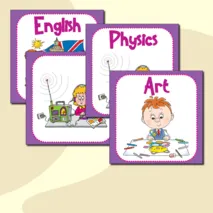 School subjects Школьные предметы Дидактические карточки на английском языке