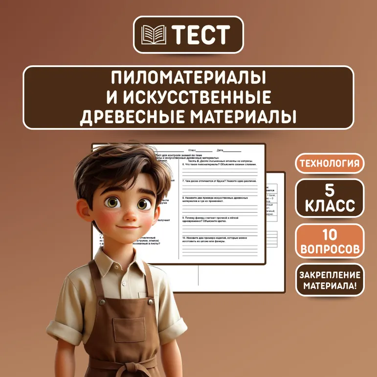 Тест «Пиломатериалы и искусственные древесные материалы»