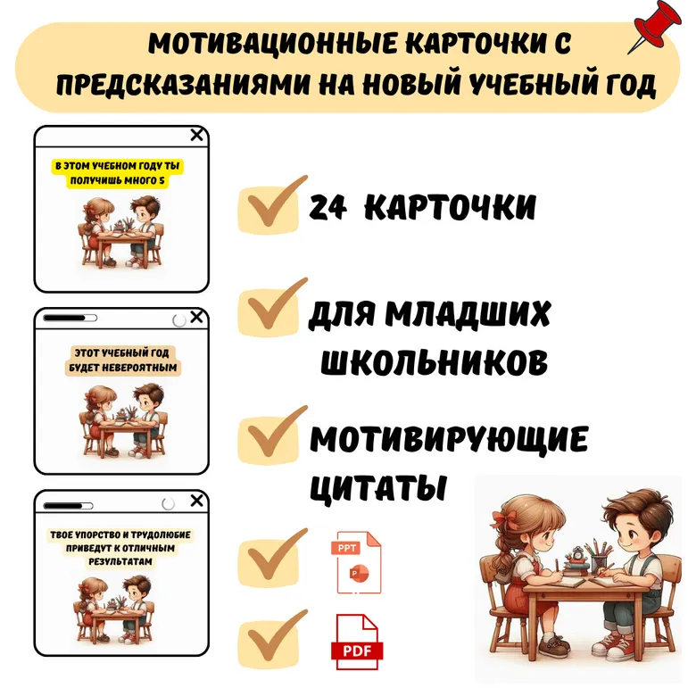 Мотивационные карточки с предсказаниями на новый учебный год