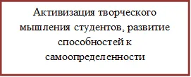 Активизация творческого мышления студентов, развитие способностей к самоопределенности

