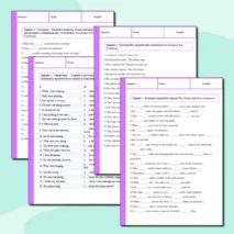 Рабочий лист по английскому языку. Тема: Past Simple и Past Continuous