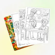 Раскраски ко Дню учителя. Набор для учеников начальной школы