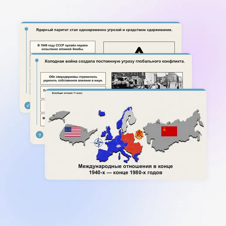 Презентация по всеобщей истории «Международные отношения в конце 1940-х — конце 1980-х годов»