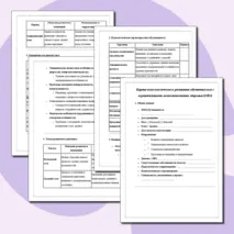 Карта психологического развития обучающегося с ограниченными возможностями здоровья (ОВЗ) Подробная 7 листов. Адаптивная.