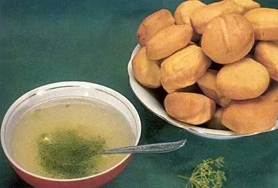 Kazakhstan food - Sorpa and Baursaki