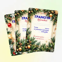 Грамоты на окончание четверти.