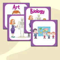 School subjects Школьные предметы Дидактические карточки на английском языке