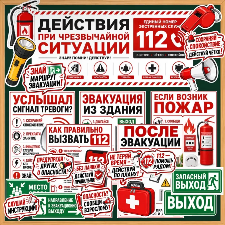 Оформление «Действия при чрезвычайной ситуации»