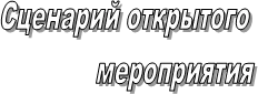 Сценарий открытого     
         мероприятия
