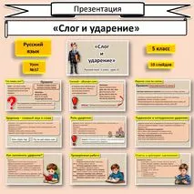 Презентация «Слог и ударение», русский язык 5 класс (урок 37).