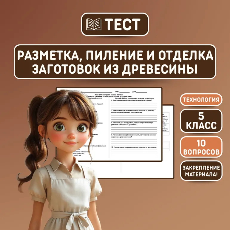 Тест «Разметка, пиление и отделка заготовок из древесины»