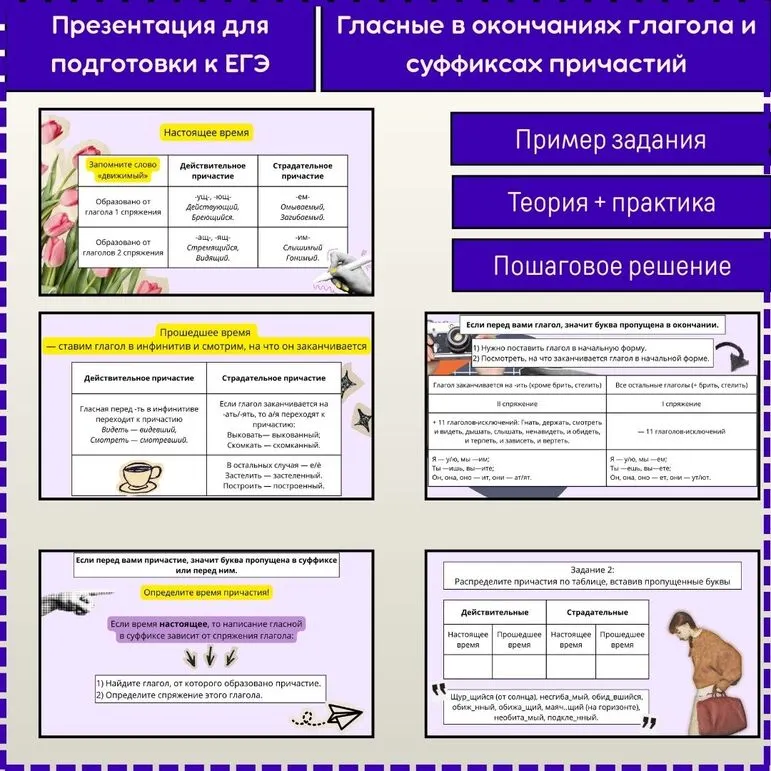 Презентация: «Правописание личных окончаний глаголов и суффиксов причастий»