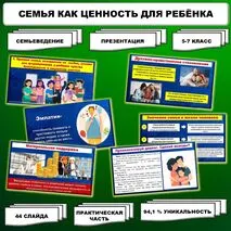 Презентация по теме «Семья как ценность для ребенка». // Курс внеурочной деятельности «Семьеведение». Соответствует п.1.2. ФРП ООО. Семьеведение. 5-7 кл.