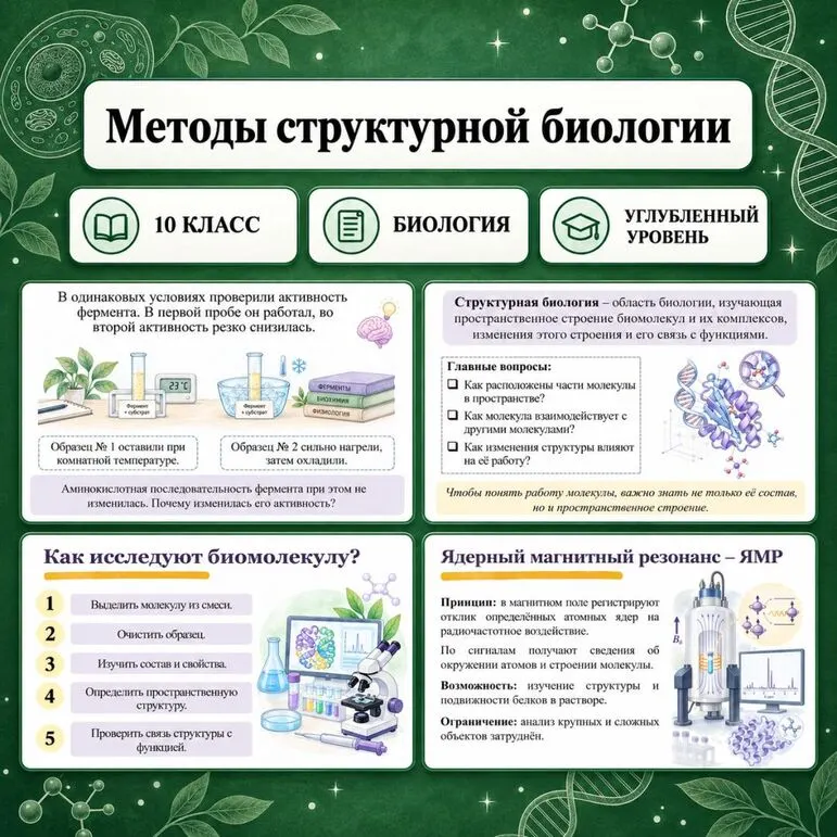 Презентация по биологии «Методы структурной биологии» (10 класс, углубленный уровень)