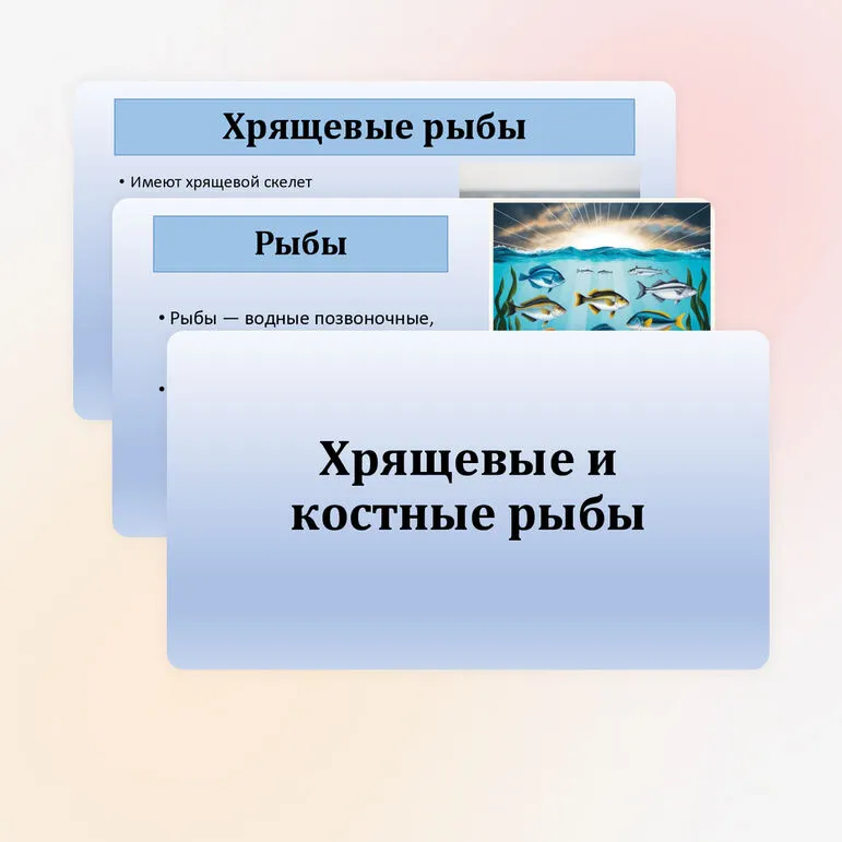 Презентация по биологии «Хрящевые и костные рыбы» 8 класс