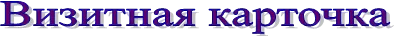  Визитная карточка