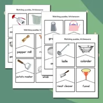 Карточки-пазлы по теме “Kitchenware” на английском языке