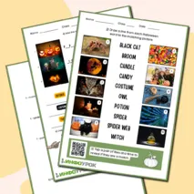 Halloween Worksheet. Рабочий лист на английском языке на тему 