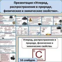Презентация: «Углерод, распространение в природе, физические и химические свойства».