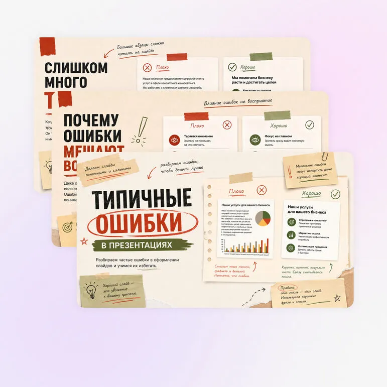 Презентация Типичные ошибки в презентациях