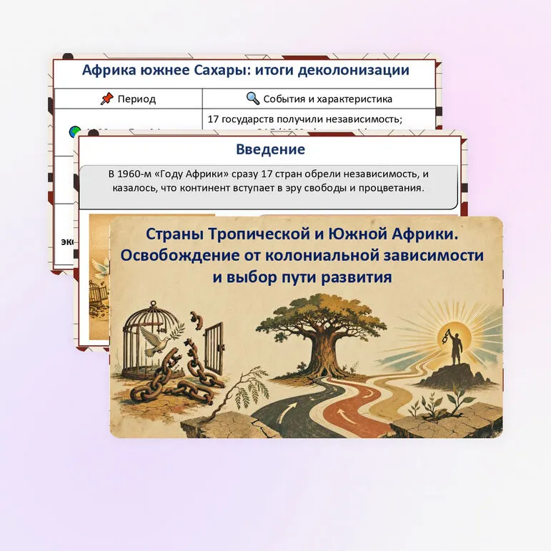 Презентация «Страны Тропической и Южной Африки. Освобождение от колониальной зависимости и выбор пути развития»