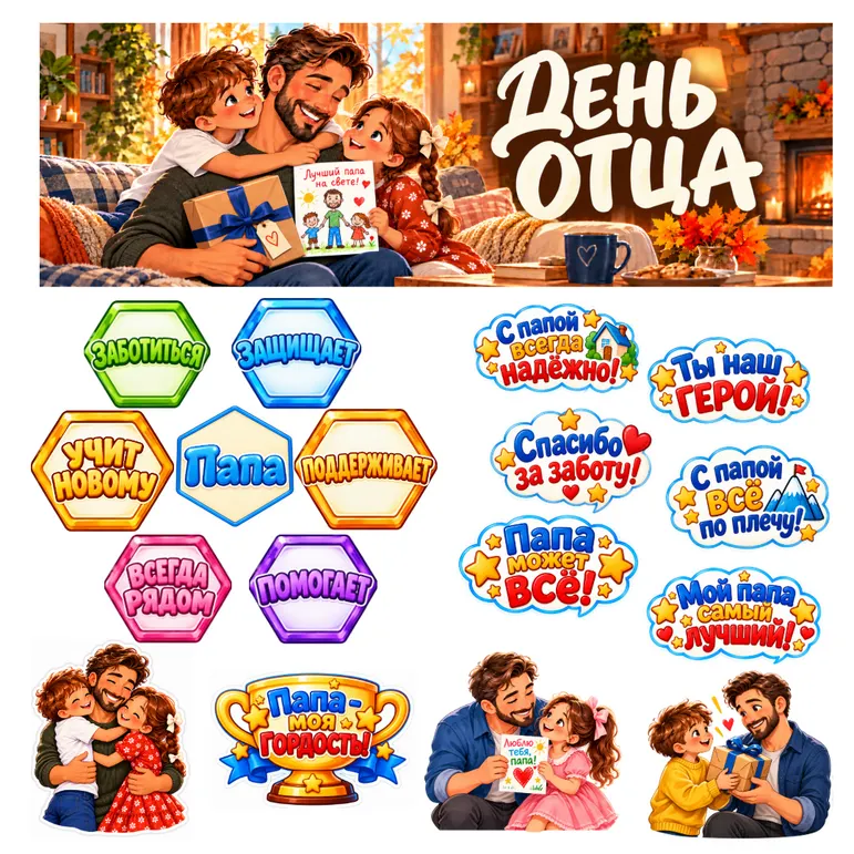 Оформление доски или стенда ко Дню отца.