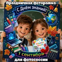 Фоторамка ко Дню знаний для фотосессии + речевые облачка