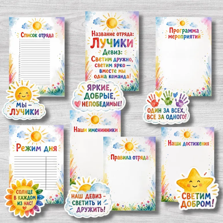 Оформление лагерного уголка. Отряд «Лучики»