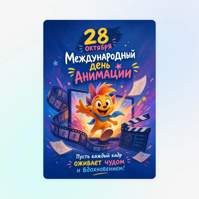 Открытка к 28 октября – Международный день анимации