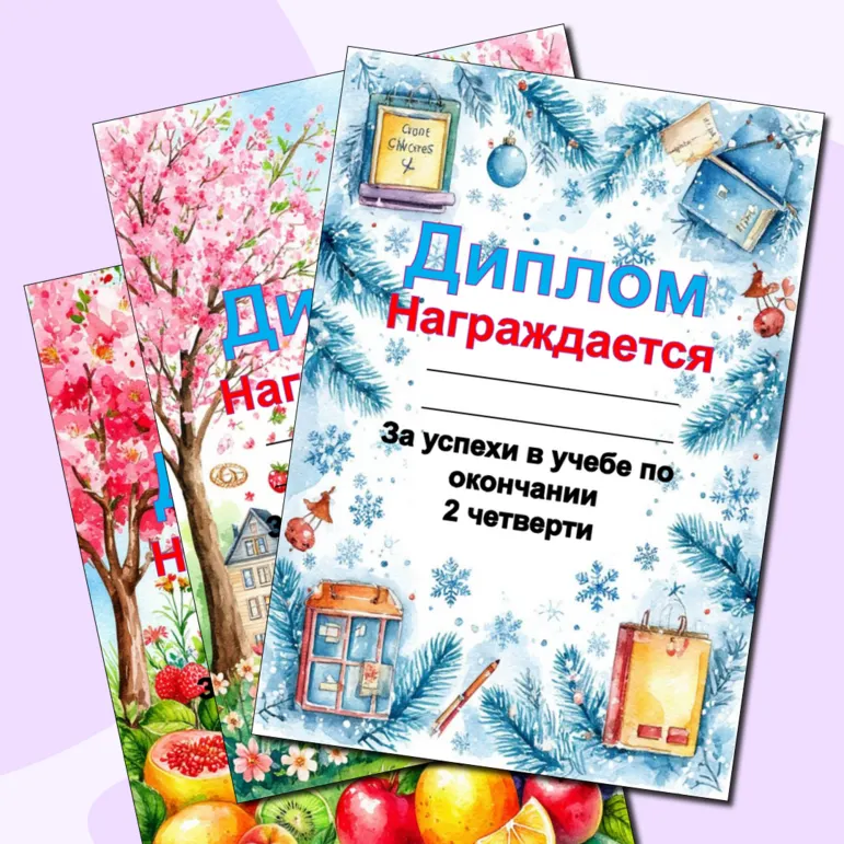 Грамоты (Дипломы) об окончании четверти