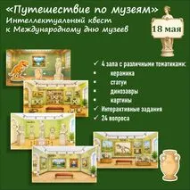 Интеллектуальный квест «Путешествие по музеям». К Международному дню музеев (18 мая)