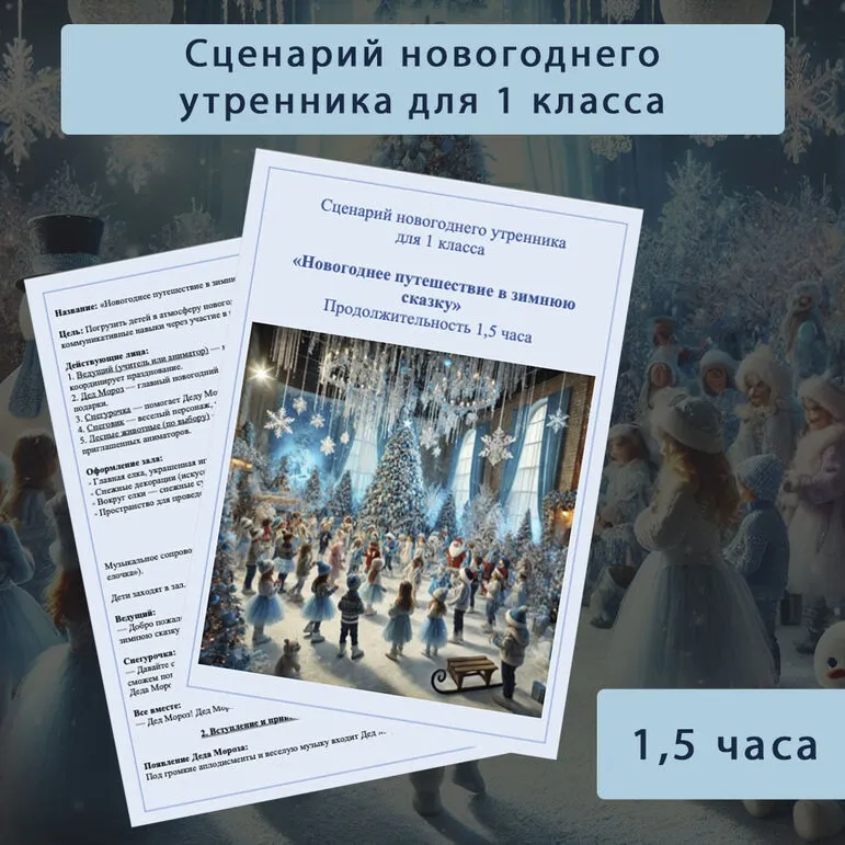 Сценарий для новогоднего утренника (1 класс) 