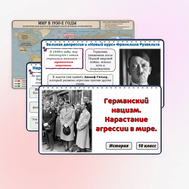 Презентация по истории: Германский нацизм. Нарастание агрессии в мире., 10 класс. Мединский, Чубарьян.