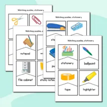 Карточки-пазлы по теме “Stationery” на английском языке