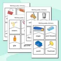 Карточки-пазлы по теме “Stationery” на английском языке
