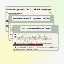 Презентация по ОБЗР «Состав и назначение Вооруженных Сил Российской Федерации» (8 класс, урок № 6)