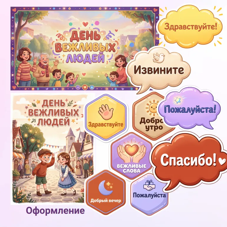 День вежливых людей. Оформление