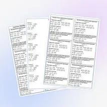 Карточки по алгебре 