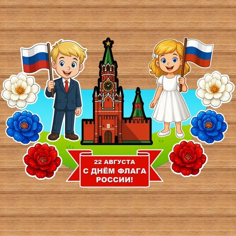 Поделка ко Дню Государственного Флага России – 22 августа. Шаблон поделки 