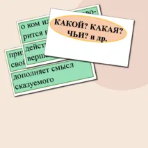 Члены предложения (опорные карточки для доски)
