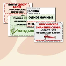 Наглядный материал «Слово и его лексическое значение. Однозначные и многозначные слова. Прямое и переносное значение слова»